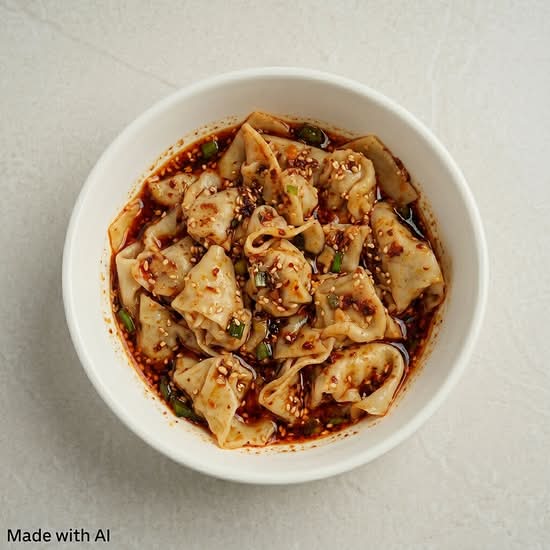 Pork Wonton in Chili Sauce (紅油抄手)